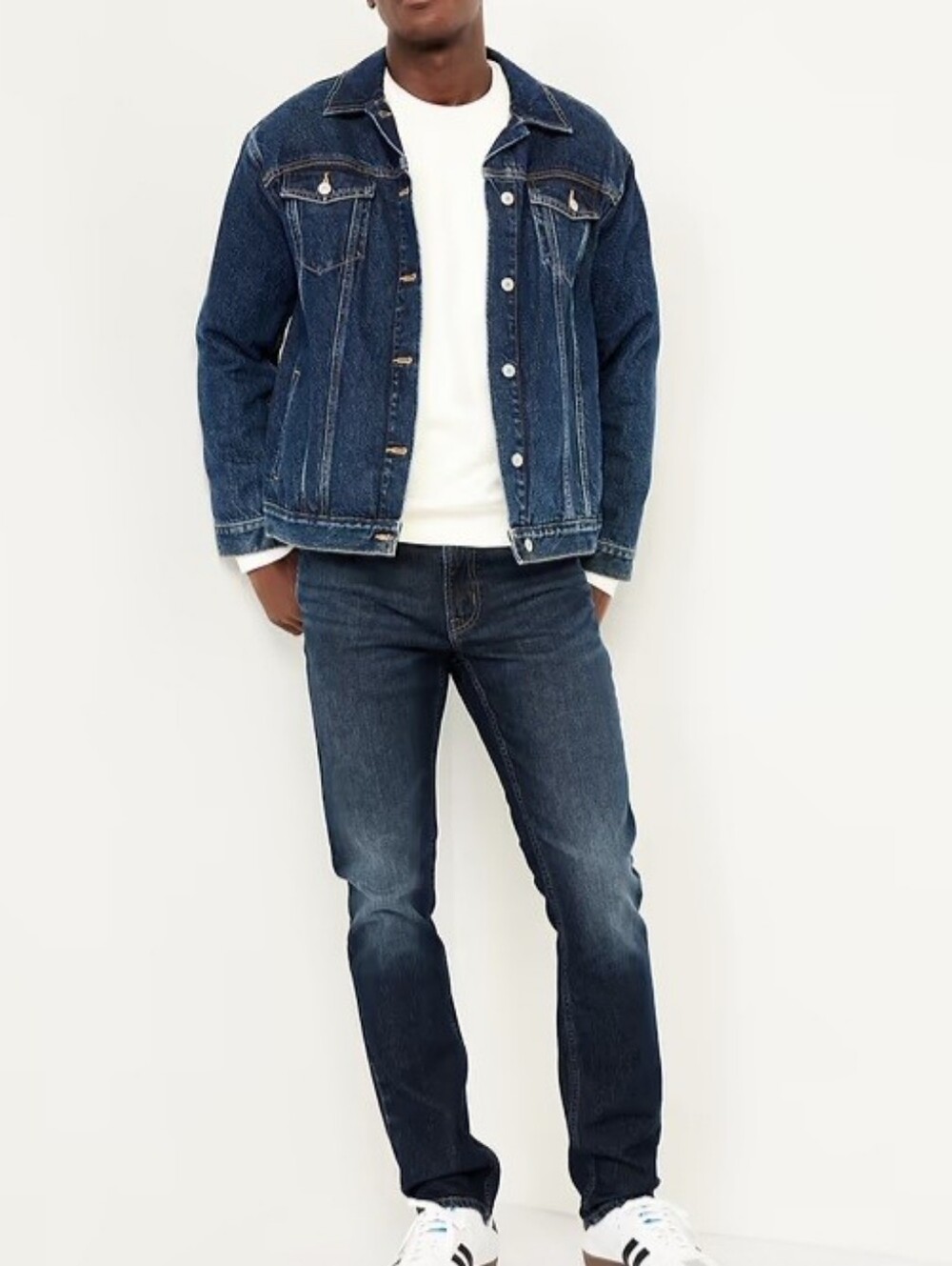 Old Navy Men's Slim Built-In Flex Jeans, Dark Wash, 31× 30